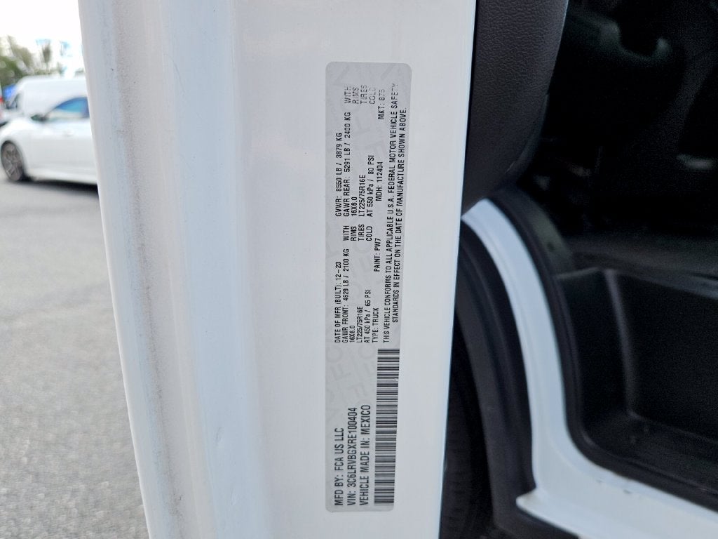 2024 RAM Ram ProMaster 1500 Cargo Van Tradesman High Roof 136' WB w/Pass Seat