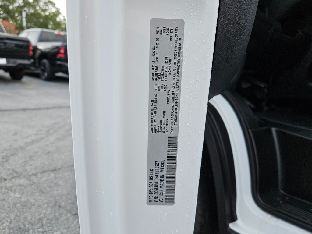 2026 RAM Ram ProMaster 2500 RAM PROMASTER 2500 TRADESMAN CARGO VAN HIGH ROOF 159' WB