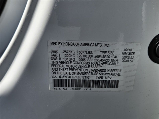 2019 Acura MDX 3.5L Technology Pkg w/A-Spec Pkg SH-AWD